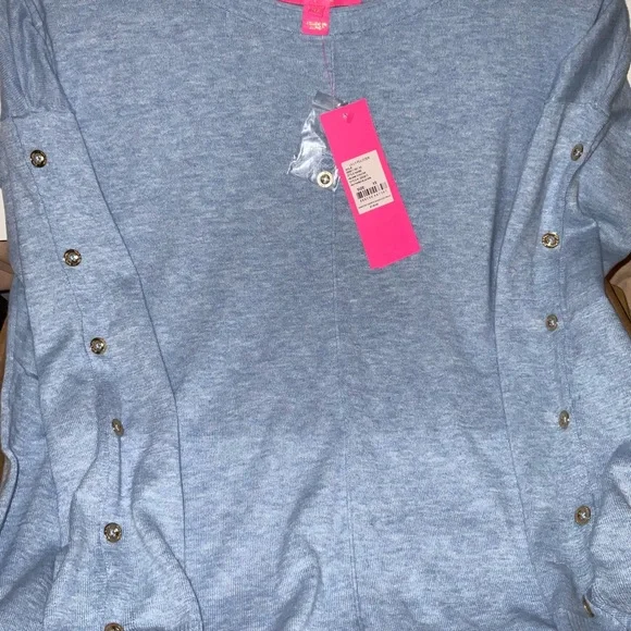 Lilly Pulitzer NWT Melenie Sweater Heathered Blue Peri Size XS,M - Picture 3 of 8